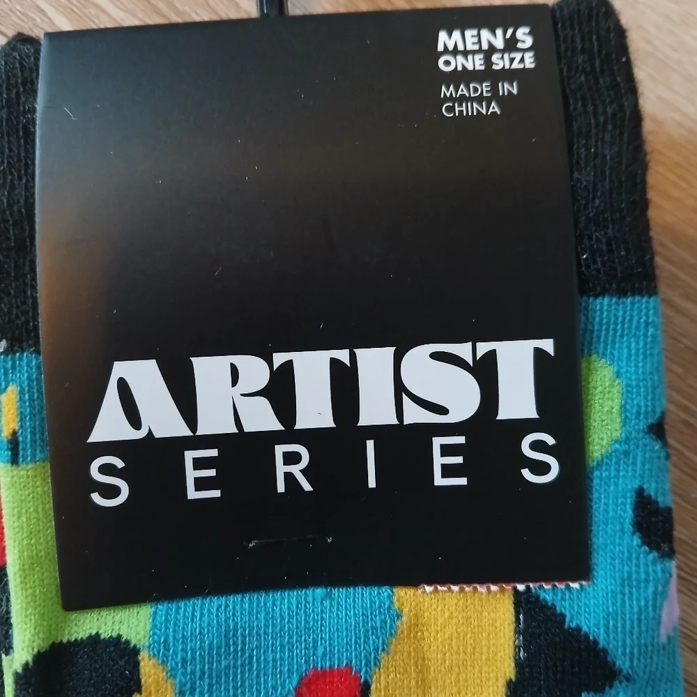 Unisex Colorful Socks Artist Series - The Garden by Joan Miro 1930's Art Deco